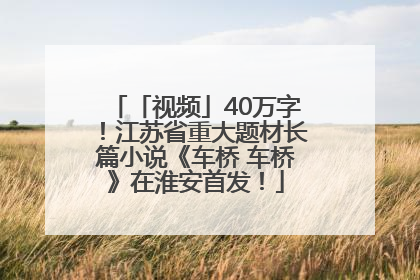 「视频」40万字！江苏省重大题材长篇小说《车桥 车桥》在淮安首发！