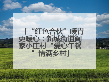“红色合伙”暖胃更暖心：新城街道阎家小庄村“爱心午餐”情满乡村