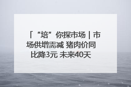 “培”你探市场｜市场供增需减 猪肉价同比降3元 未来40天便宜猪肉敞开吃