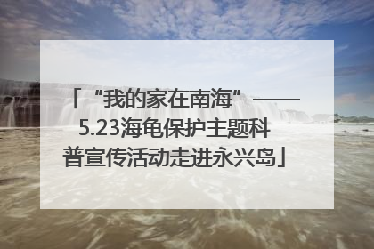 “我的家在南海”——5.23海龟保护主题科普宣传活动走进永兴岛