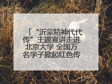 “沂蒙精神代代传”主题宣讲走进北京大学 全国万名学子掀起红色传承热潮