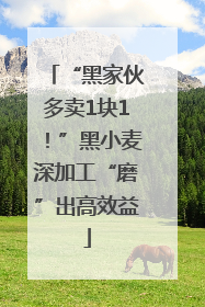 “黑家伙多卖1块1！”黑小麦深加工“磨”出高效益