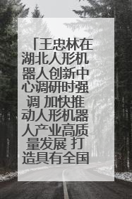 王忠林在湖北人形机器人创新中心调研时强调 加快推动人形机器人产业高质量发展 打造具有全国影响力的研发创新基地