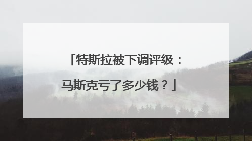 特斯拉被下调评级：马斯克亏了多少钱？