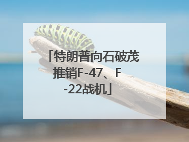 特朗普向石破茂推销F-47、F-22战机
