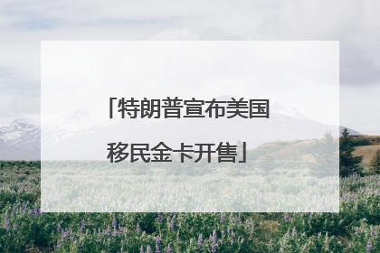 特朗普宣布美国移民金卡开售