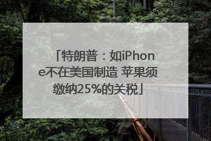 特朗普：如iPhone不在美国制造 苹果须缴纳25%的关税
