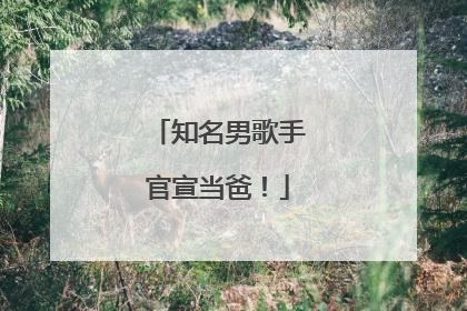 知名男歌手官宣当爸！