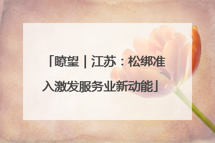 瞭望｜江苏：松绑准入激发服务业新动能