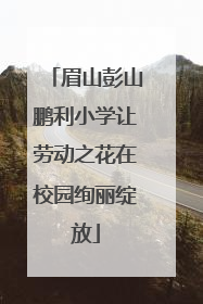 眉山彭山鹏利小学让劳动之花在校园绚丽绽放