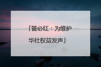 管必红：为维护华社权益发声