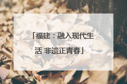 福建：融入现代生活 非遗正青春
