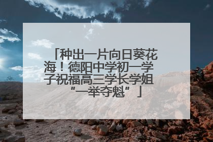 种出一片向日葵花海！德阳中学初一学子祝福高三学长学姐“一举夺魁”