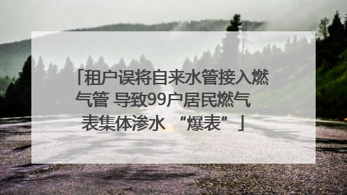 租户误将自来水管接入燃气管 导致99户居民燃气表集体渗水 “爆表”