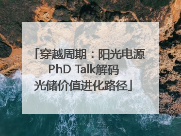 穿越周期：阳光电源PhD Talk解码光储价值进化路径