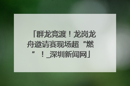 群龙竞渡！龙岗龙舟邀请赛现场超“燃”！_深圳新闻网