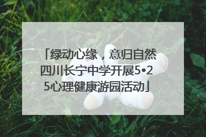 绿动心缘，意归自然 四川长宁中学开展5•25心理健康游园活动