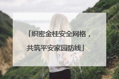 织密金桂安全网格，共筑平安家园防线