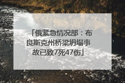 俄紧急情况部：布良斯克州桥梁坍塌事故已致7死47伤