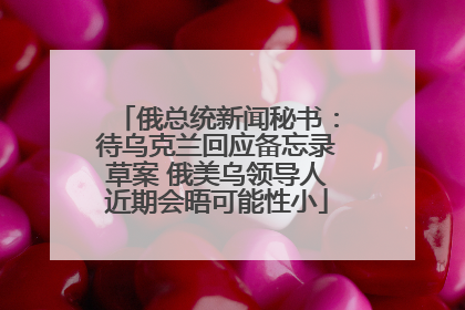 俄总统新闻秘书：待乌克兰回应备忘录草案 俄美乌领导人近期会晤可能性小