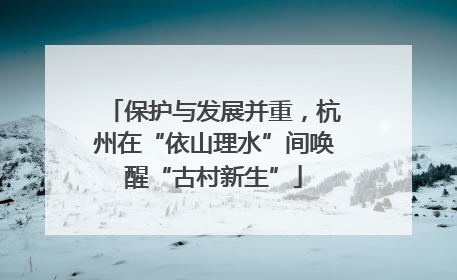 保护与发展并重，杭州在“依山理水”间唤醒“古村新生”