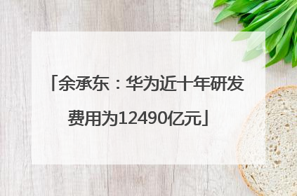 余承东：华为近十年研发费用为12490亿元