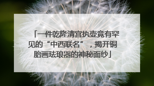 一件乾隆清宫执壶竟有罕见的“中西联名”，揭开铜胎画珐琅器的神秘面纱