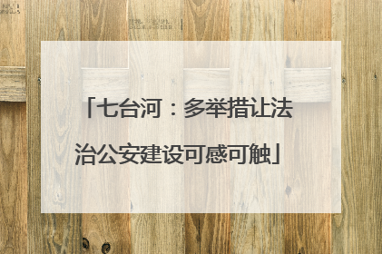 七台河：多举措让法治公安建设可感可触