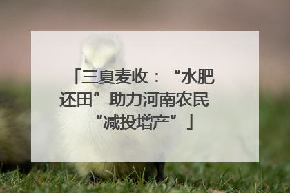 三夏麦收：“水肥还田”助力河南农民“减投增产”