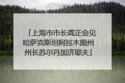上海市市长龚正会见哈萨克斯坦阿拉木图州州长苏尔丹加济耶夫