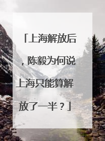 上海解放后，陈毅为何说上海只能算解放了一半？