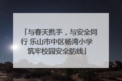 与春天携手，与安全同行 乐山市中区杨湾小学筑牢校园安全防线