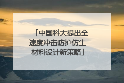 中国科大提出全速度冲击防护仿生材料设计新策略