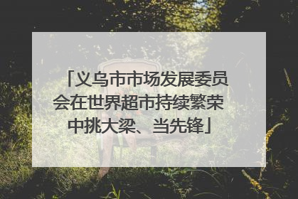 义乌市市场发展委员会在世界超市持续繁荣中挑大梁、当先锋