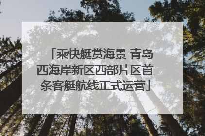 乘快艇赏海景 青岛西海岸新区西部片区首条客艇航线正式运营