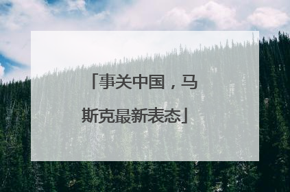 事关中国，马斯克最新表态
