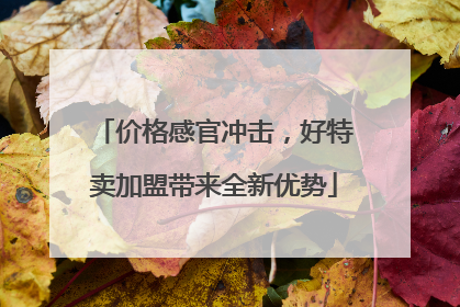 价格感官冲击，好特卖加盟带来全新优势
