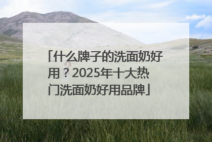 什么牌子的洗面奶好用？2025年十大热门洗面奶好用品牌