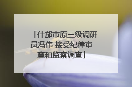 什邡市原三级调研员冯伟 接受纪律审查和监察调查