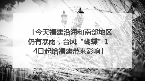 今天福建沿海和南部地区仍有暴雨，台风“蝴蝶”14日起给福建带来影响
