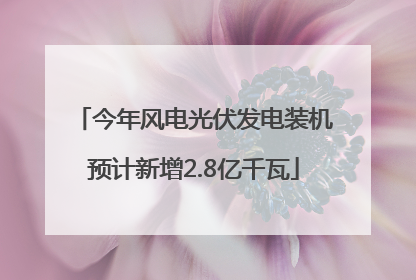 今年风电光伏发电装机预计新增2.8亿千瓦