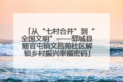 从“七村合并”到“全国文明”——郓城县随官屯镇文昌苑社区解锁乡村振兴幸福密码