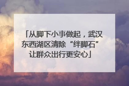 从脚下小事做起，武汉东西湖区清除“绊脚石”让群众出行更安心