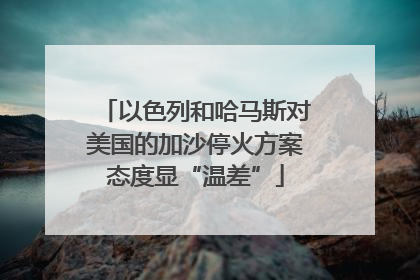 以色列和哈马斯对美国的加沙停火方案态度显“温差”