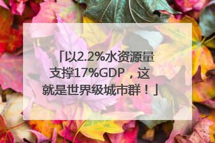 以2.2%水资源量支撑17%GDP，这就是世界级城市群！