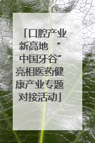 口腔产业新高地 “中国牙谷”亮相医药健康产业专题对接活动