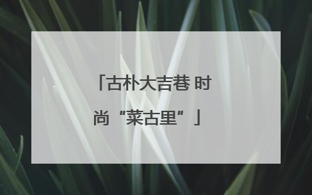 古朴大吉巷 时尚“菜古里”