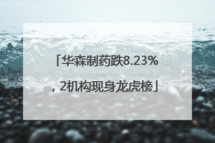 华森制药跌8.23%，2机构现身龙虎榜