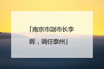 南京市副市长李晖，调任泰州