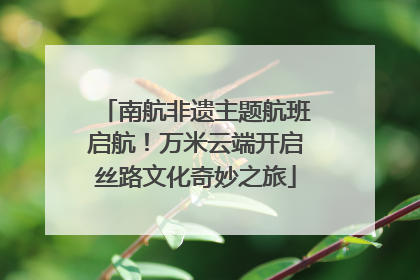 南航非遗主题航班启航！万米云端开启丝路文化奇妙之旅